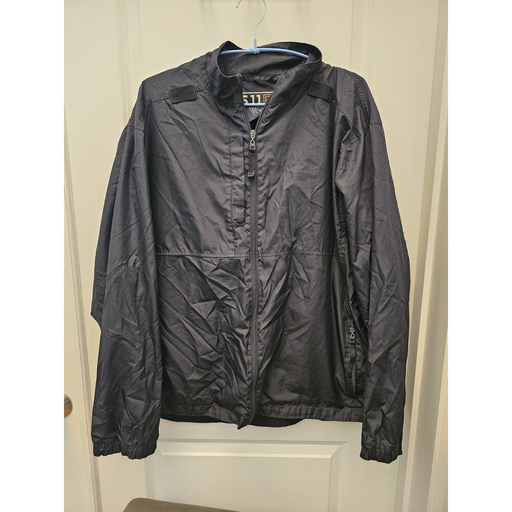 5.11 Tactical Series Mens XL Black Full Zip Jacket Lightweight Windbreaker Coat